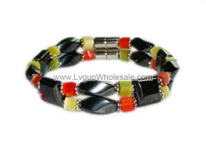 Magnet Clasp - 18cm Hematite Stone Beaded Bracelet